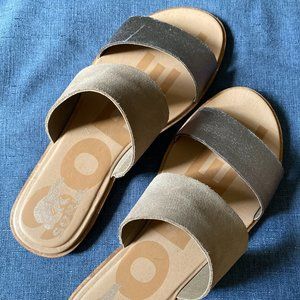 Sorel Womens Ella II Slide Sandals | Ash Brown 8.5